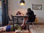 Preview 4 of Goddess Kiffa Foot slave serve as face footstool Face footstool slave under table