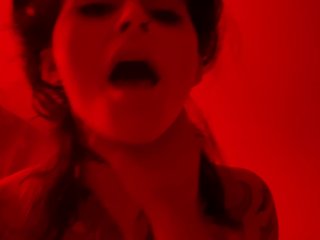 female orgasm, petite brunette, dick riding, point of view
