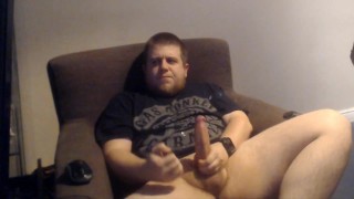 Chubby British Nerd Huge Cock Cumshot on self 12