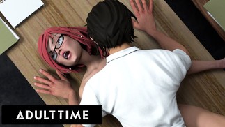 ADULT TIME - Hentai Sex University Prodigy domineert het poesje van de directeur voor zijn midterm examen