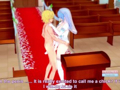 3D/Anime/Hentai: Hot Bride Gets fucked in the church before her wedding in her wedding dress !!