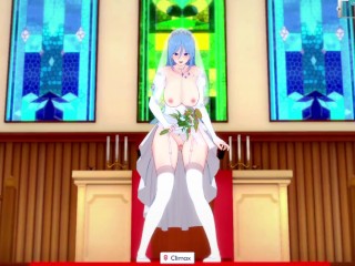 3D/Anime/Hentai: Hot Bride é Fodida Na Igreja Antes De Seu Casamento com Seu Vestido De Noiva !!