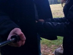Video Risky Outdoor Blowjob. We were walking in the park. I saw a field. I decided to suck a dick