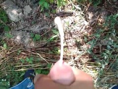 Sexy cock took POV CUMSHOT and piss OUTDOOR!