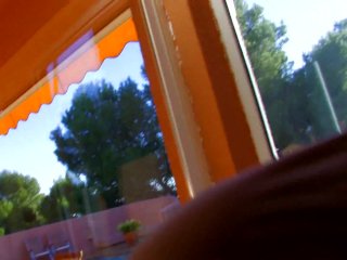 Inerracial thresome near the pool