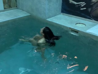 Masturbation by the pool