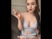 Preview 3 of British redhead Porn star Smoking with red lipstick on