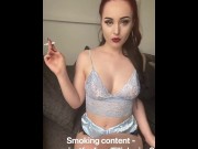 Preview 4 of British redhead Porn star Smoking with red lipstick on