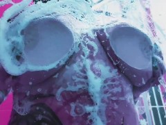 Hot chick washing her boobs in a foamy shower - Screenshot 14 of 16 - Wet