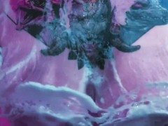 Hot chick washing her boobs in a foamy shower - Screenshot 15 of 16 - Tattoo Girl