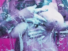 Hot chick washing her boobs in a foamy shower - Screenshot 7 of 16 - Big Natural Tits