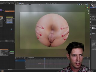 blender animation, parody, Anal Tutorial, solo male