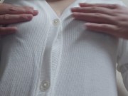 Preview 5 of 【個人撮影】素人OLがおっぱいを揺らしながら、乳首オナニーでイッちゃう/// Japanese Masturbation, Self-pleasure,Big boobs.