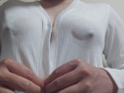 Preview 6 of 【個人撮影】素人OLがおっぱいを揺らしながら、乳首オナニーでイッちゃう/// Japanese Masturbation, Self-pleasure,Big boobs.