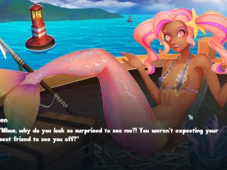 sex game, pink hair, mermaid, colorful
