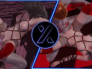 3D HENTAI, BDSM Party Con La Partecipazione Di un Demone Anime e Di Una Ragazza Sexy in Cinture