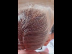 Cheating Wife Swallows a Huge Cumshot by a Stranger while she's on the Phone with her Husband