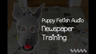 Cachorro Fetish entrenamiento en periódico