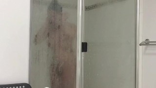 trans anairb jerking off in the shower