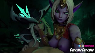 Miss Fortune & Soraka Blowjob With Sound 3D Animation ASMR Hentai League Of Legends Bj
