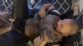 Latino Bear In Full Leathers Learns To Take A Fist First Time Being Fisted