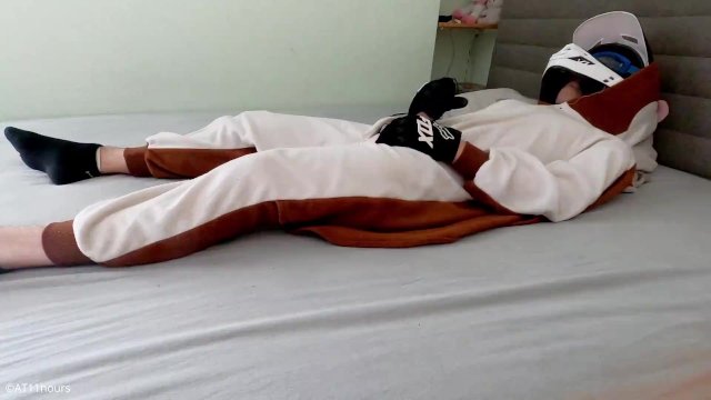 Blond boy as a Flying squirrel wank and cum on his underpants