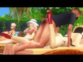 anime, beach, the sims 4, hentai