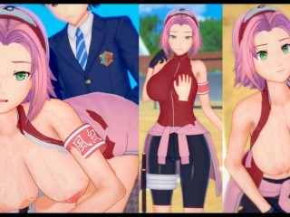 [无尽游戏 Koikatsu ！ ] 与 Naruto 发生性关系 大山雀 Sakura Haruno。 3DCG 色情动漫视频。