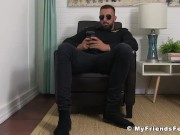 Preview 1 of Hot bearded stud foot worshiped and toe sucked by kinky guy