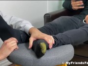 Preview 6 of Hot bearded stud foot worshiped and toe sucked by kinky guy