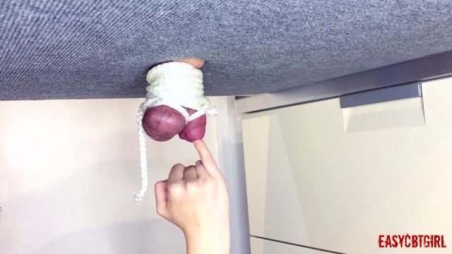 Watch Bondage Video:Mistress tied balls and dick and plays with them EasyCBTGirl