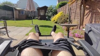 Risky Wank In The Garden With Cum Leak