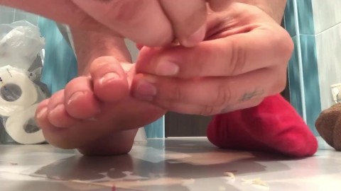 Nails , toes and feet demonstration, spitting domination 