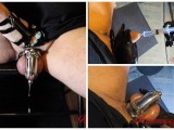 Chastity cage slave balls full cum milking & cock sounding torture WORLD RECORD CUMSHOT