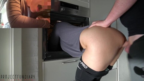 hardworking housewife stuck in the oven - fuck the maid