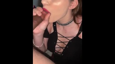 Deepthroating bbc for first time 