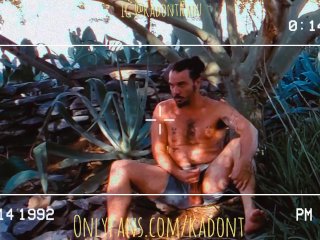 Horny Hippie jerking off at the front porch AGAIN