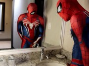 Preview 3 of spiderman insomniac hotel jerk off and cum
