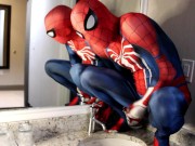 Preview 5 of spiderman insomniac hotel jerk off and cum