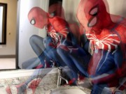 Preview 6 of spiderman insomniac hotel jerk off and cum