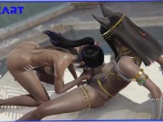 Preview 4 of Cosplay, Two Egyptian cats fuck in the pool