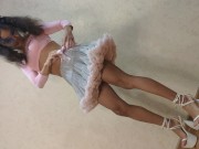 Preview 6 of Sissy Bimbo Boytoy acting like a girl in his sexy pink dress