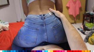 Dry humping in jeans cum in pants