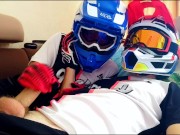 Preview 2 of Two guys in helmets jerk off and cum