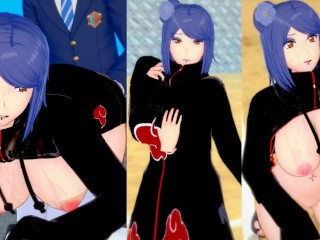 [无尽游戏 Koikatsu ！ ] 与 Naruto 发生性关系 大山雀 Konan。 3DCG 色情动漫视频。