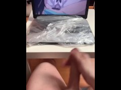 Slim Dick watching Hentai and Cum together in Slow Motion