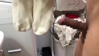 Creampie Masturbating With The Socks She Wore To Work That Day