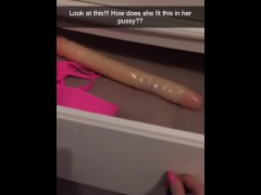 Video Fucking myself with moms HUGE dildo while sexting my stepbro on Snapchat PART 1