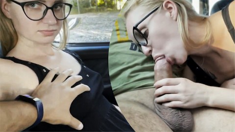 Pompino In Auto Dalla Ragazza Che Ama Ingoiare Cum