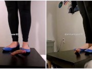 Preview 1 of Amateur Breaking in new Blue Madden Flats on his cock Shoejob